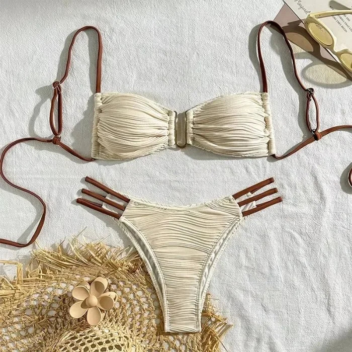 Ensemble Maillot de Bain Push-Up – Coupe Brésilienne Échancrée Idéale pour été 2026