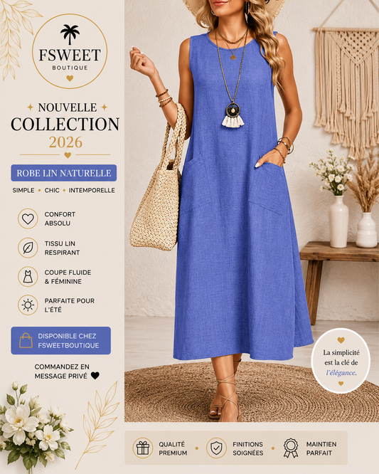 Robe Maxi Débardeur Coupe Évasée – Style Épuré & Confort