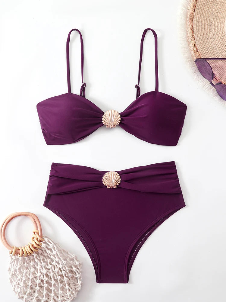 Maillot de Bain 2 Pièces Taille Haute – Bikini Bandeau Style Brésilien et Tendance 2026