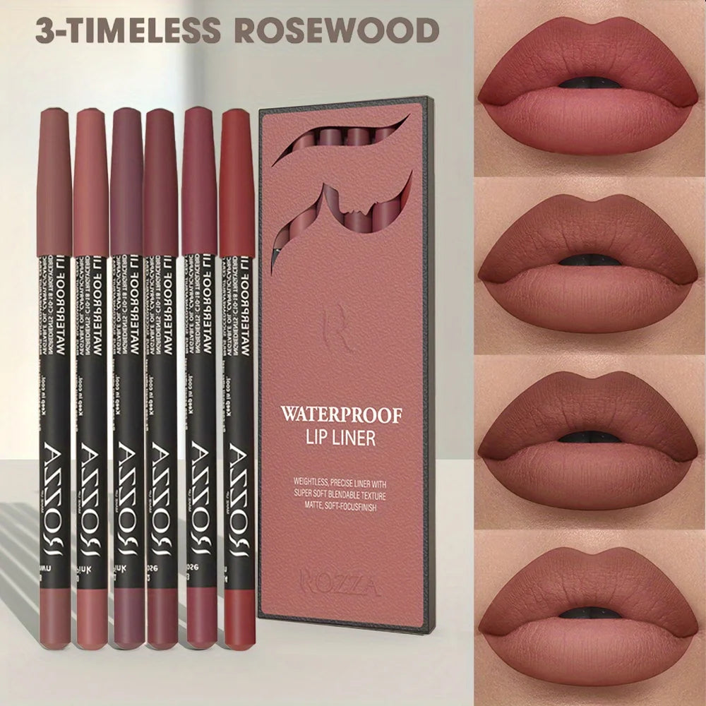 Le Set de 6 Crayons à Lèvres Mat — Nude & Brown Collection