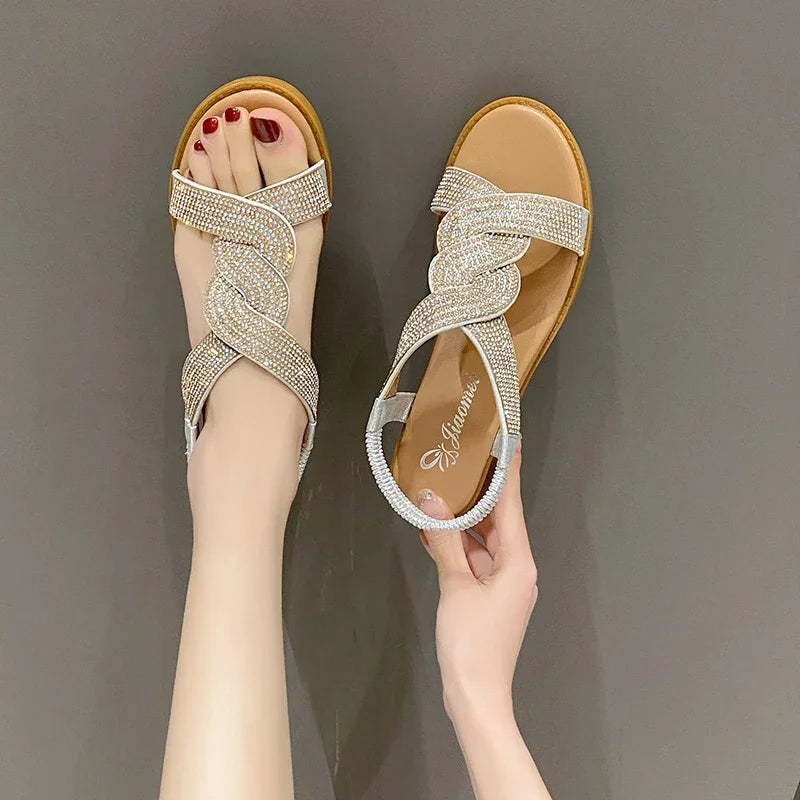 Sandales Compensées Cristal Luxe – Collection Été 2026