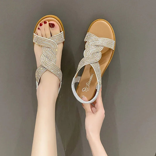 Sandales Compensées Cristal Luxe – Collection Été 2026