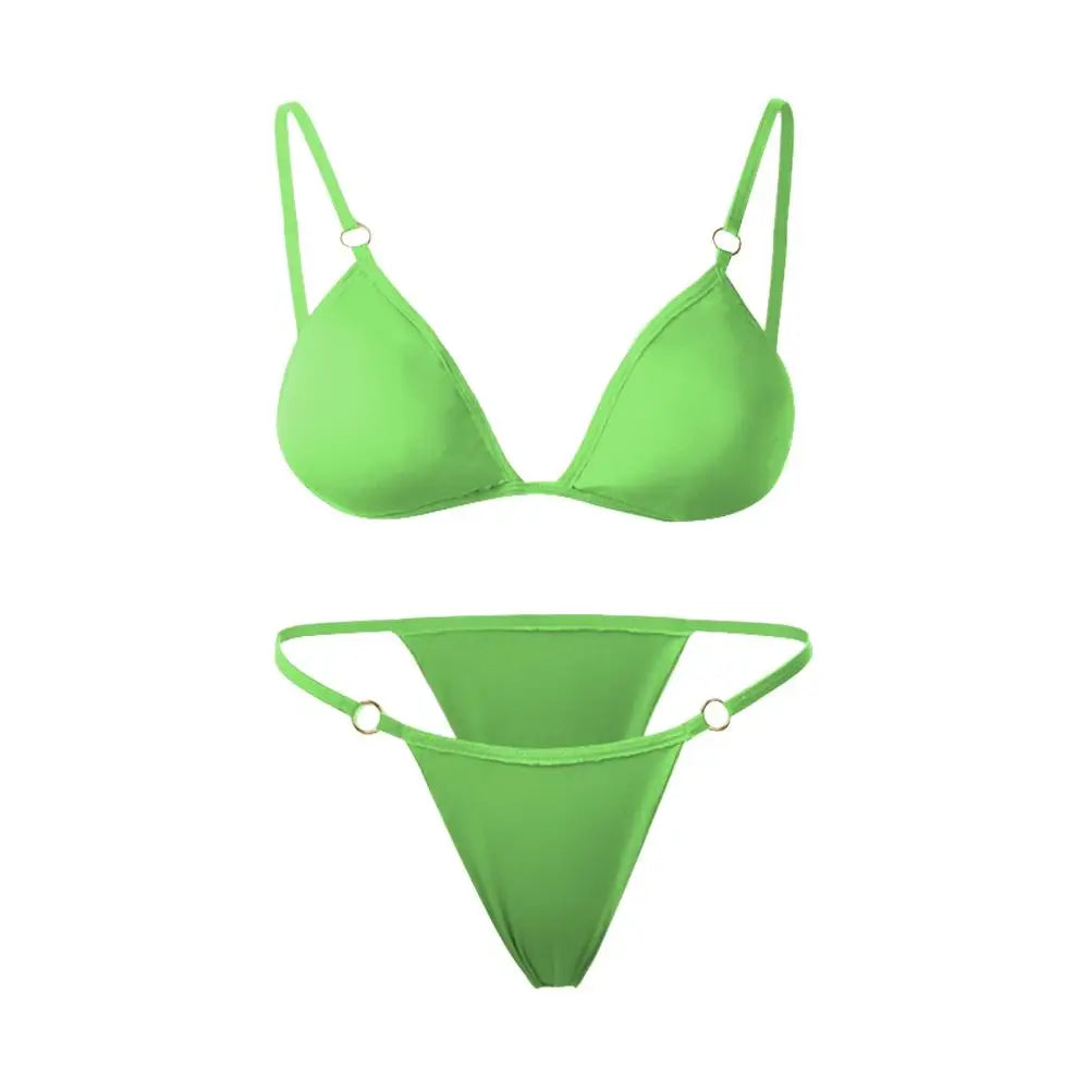 Bikini 2 Pièces Dos Nu à Boucle Métallique – Look Vacances Chic