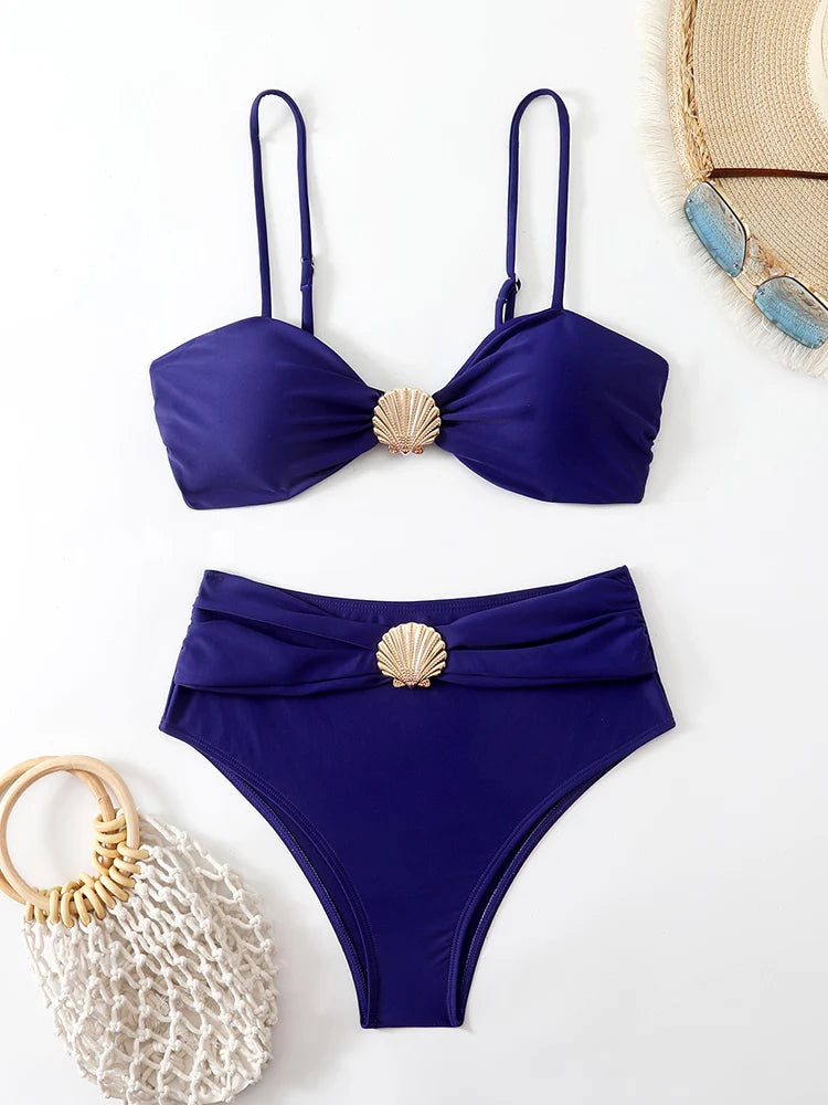 Maillot de Bain 2 Pièces Taille Haute – Bikini Bandeau Style Brésilien et Tendance 2026