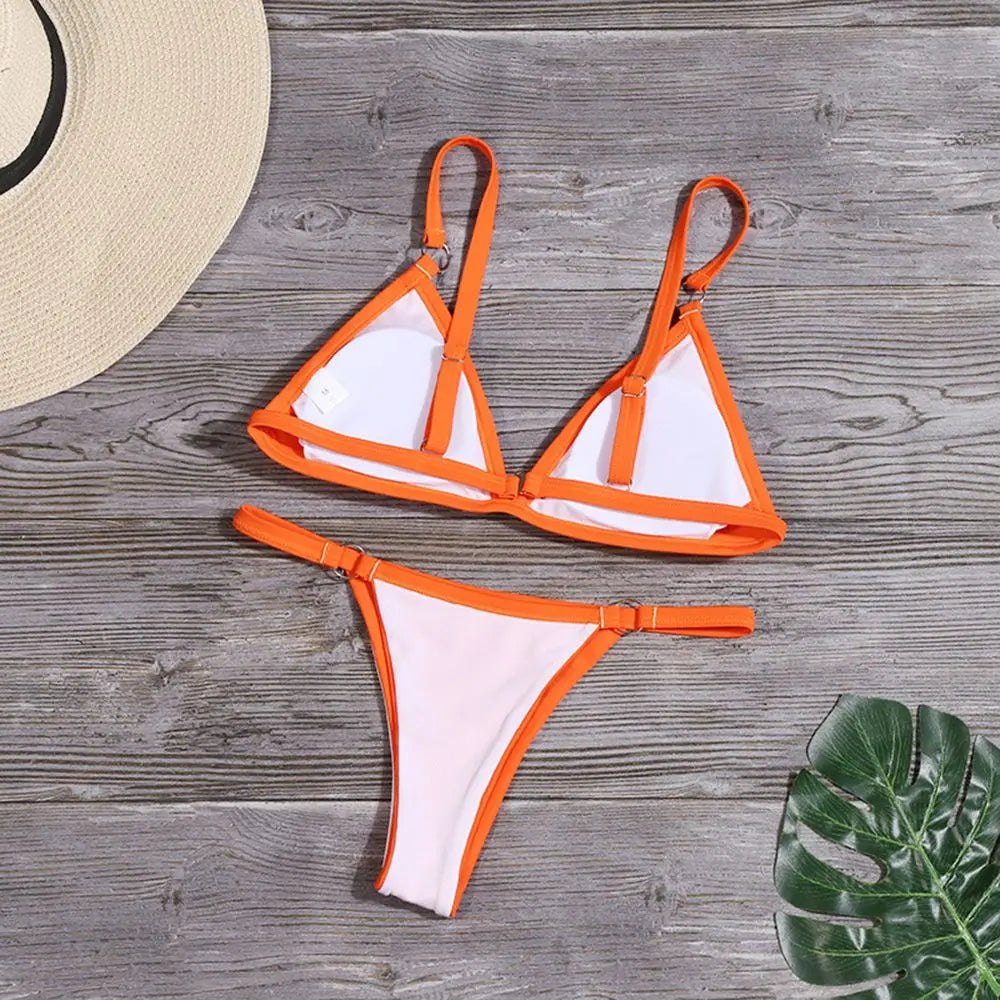Bikini 2 Pièces Dos Nu à Boucle Métallique – Look Vacances Chic