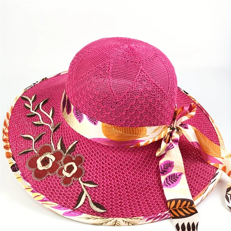 Chapeau de Soleil Léger et Fleuri – Protection Solaire Maximale & Style Rétro Chic