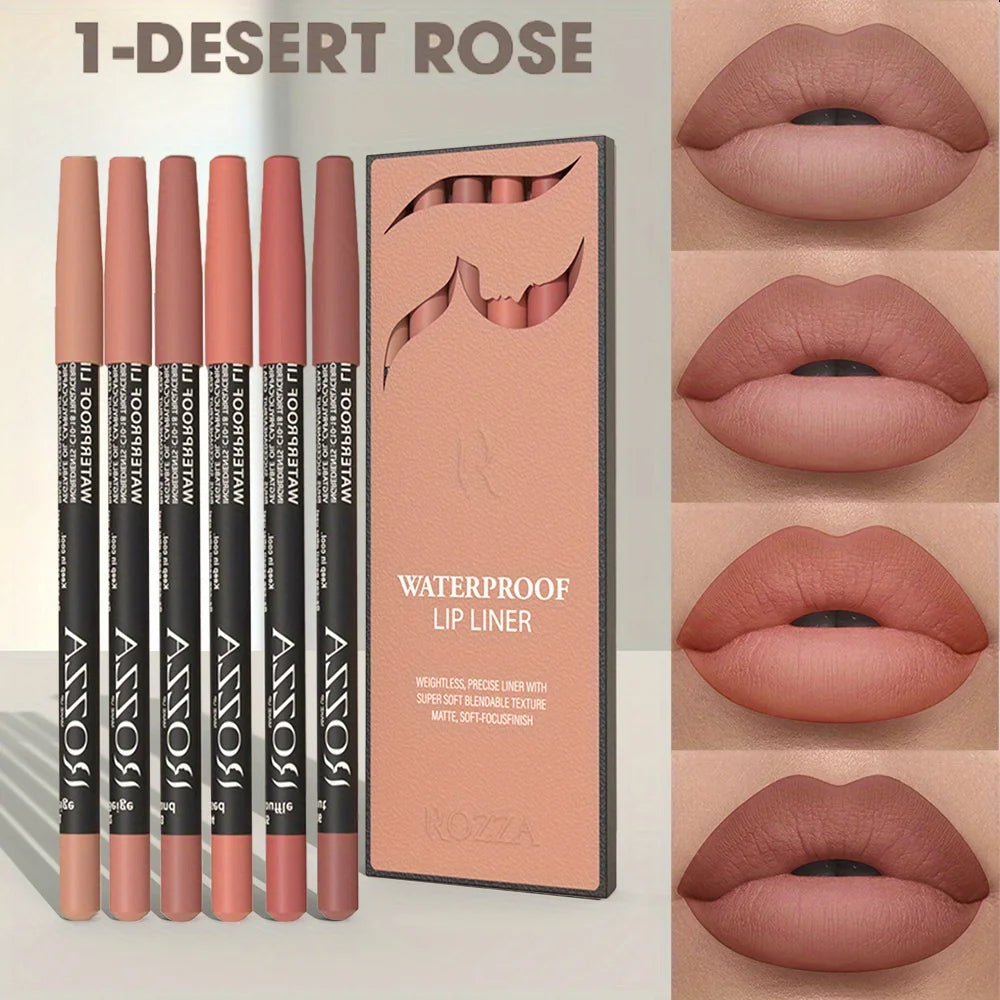 Le Set de 6 Crayons à Lèvres Mat — Nude & Brown Collection