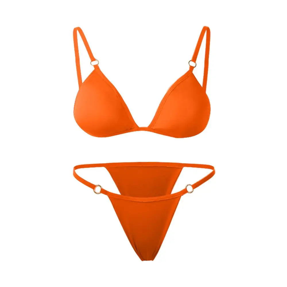 Bikini 2 Pièces Dos Nu à Boucle Métallique – Look Vacances Chic