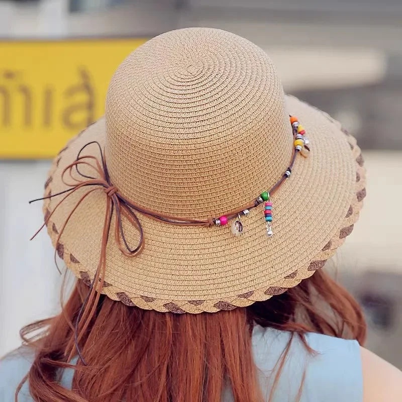 Chapeau de Soleil de Plage en Paille à Grands Bords