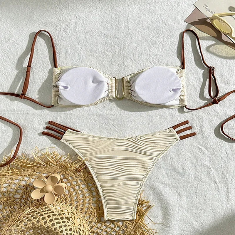 Ensemble Maillot de Bain Push-Up – Coupe Brésilienne Échancrée Idéale pour été 2026