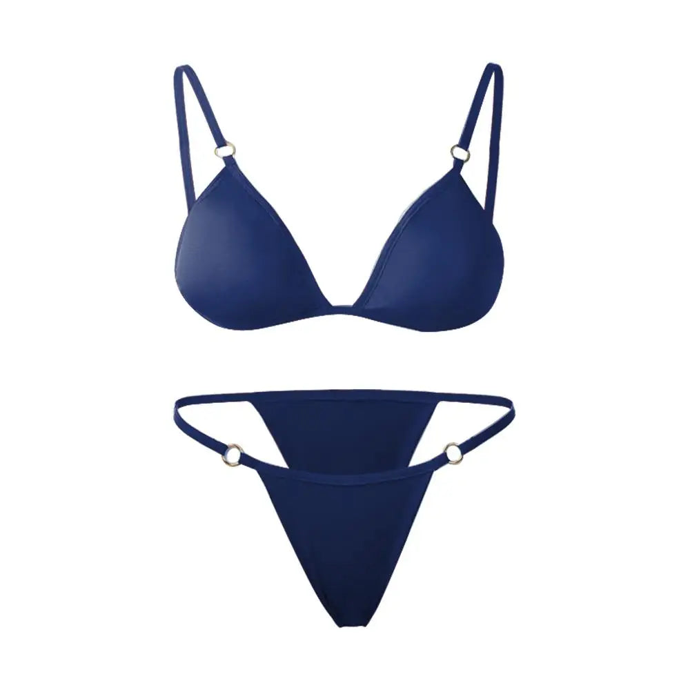 Bikini 2 Pièces Dos Nu à Boucle Métallique – Look Vacances Chic