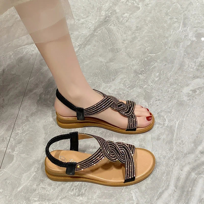 Sandales Compensées Cristal Luxe – Collection Été 2026