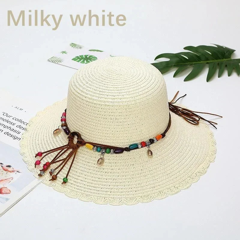 Chapeau de Soleil de Plage en Paille à Grands Bords