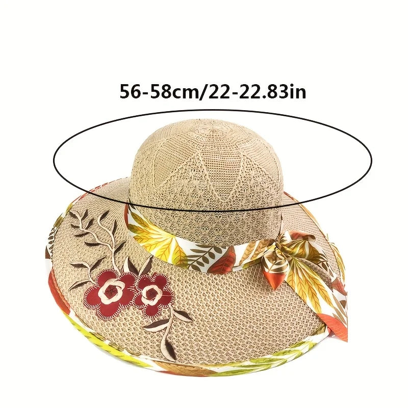 Chapeau de Soleil Léger et Fleuri – Protection Solaire Maximale & Style Rétro Chic