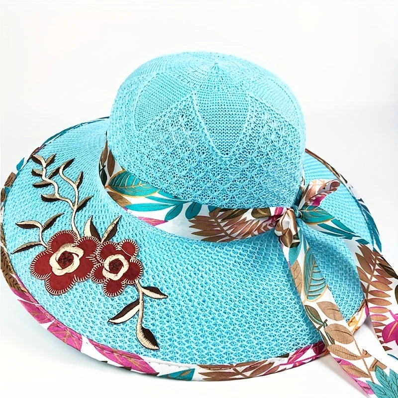 Chapeau de Soleil Léger et Fleuri – Protection Solaire Maximale & Style Rétro Chic