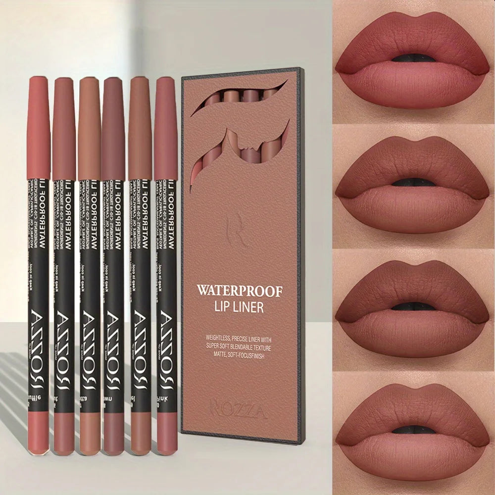 Le Set de 6 Crayons à Lèvres Mat — Nude & Brown Collection