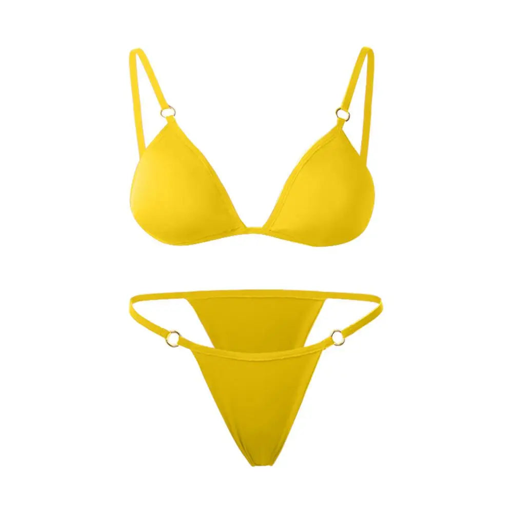 Bikini 2 Pièces Dos Nu à Boucle Métallique – Look Vacances Chic