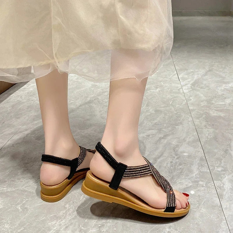 Sandales Compensées Cristal Luxe – Collection Été 2026