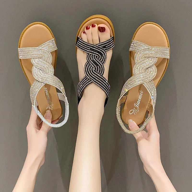Sandales Compensées Cristal Luxe – Collection Été 2026