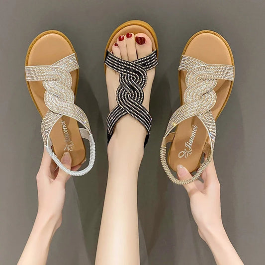 Sandales Compensées Cristal Luxe – Collection Été 2026
