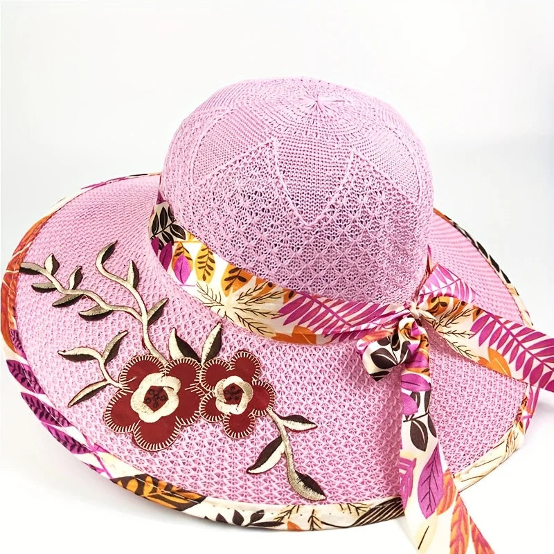 Chapeau de Soleil Léger et Fleuri – Protection Solaire Maximale & Style Rétro Chic