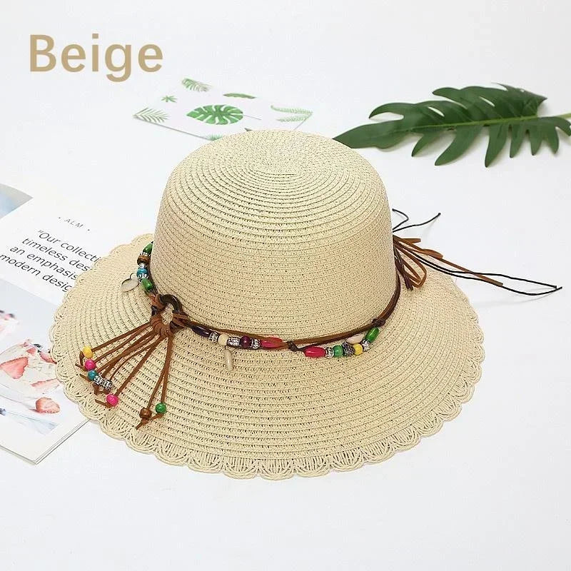 Chapeau de Soleil de Plage en Paille à Grands Bords