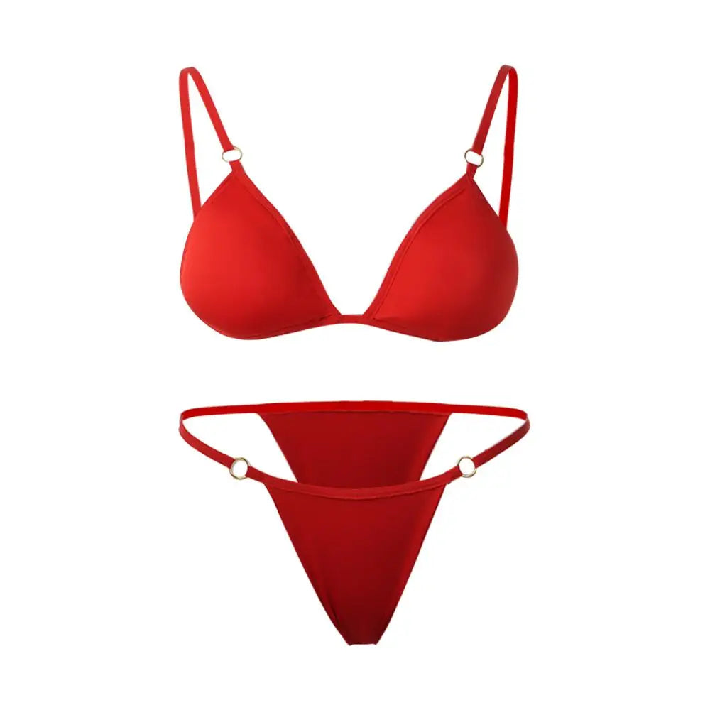Bikini 2 Pièces Dos Nu à Boucle Métallique – Look Vacances Chic