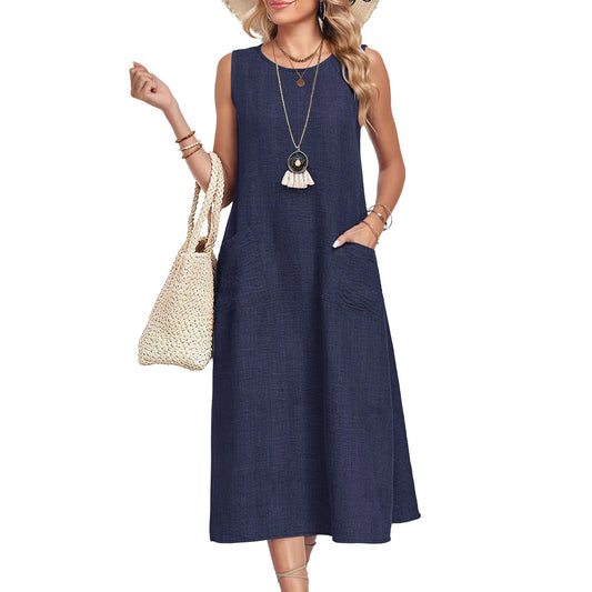 Robe Maxi Débardeur Coupe Évasée – Style Épuré & Confort