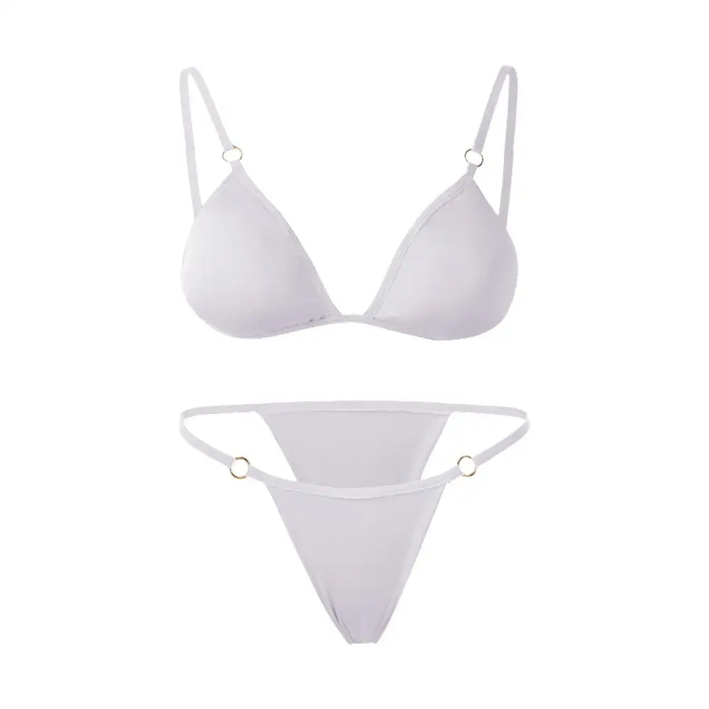Bikini 2 Pièces Dos Nu à Boucle Métallique – Look Vacances Chic