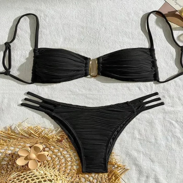 Ensemble Maillot de Bain Push-Up – Coupe Brésilienne Échancrée Idéale pour été 2026