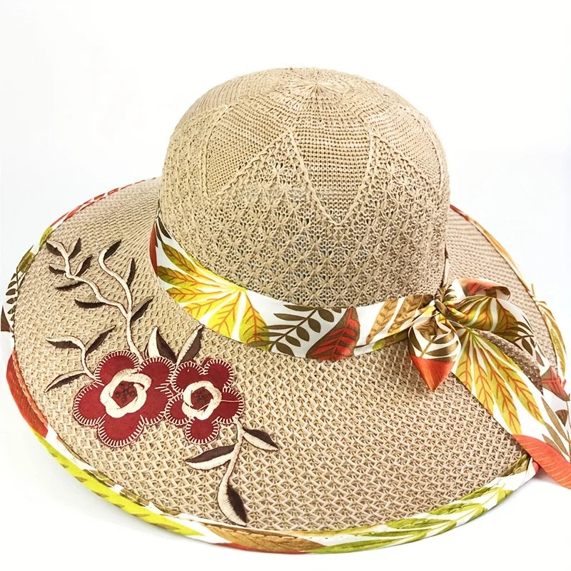 Chapeau de Soleil Léger et Fleuri – Protection Solaire Maximale & Style Rétro Chic