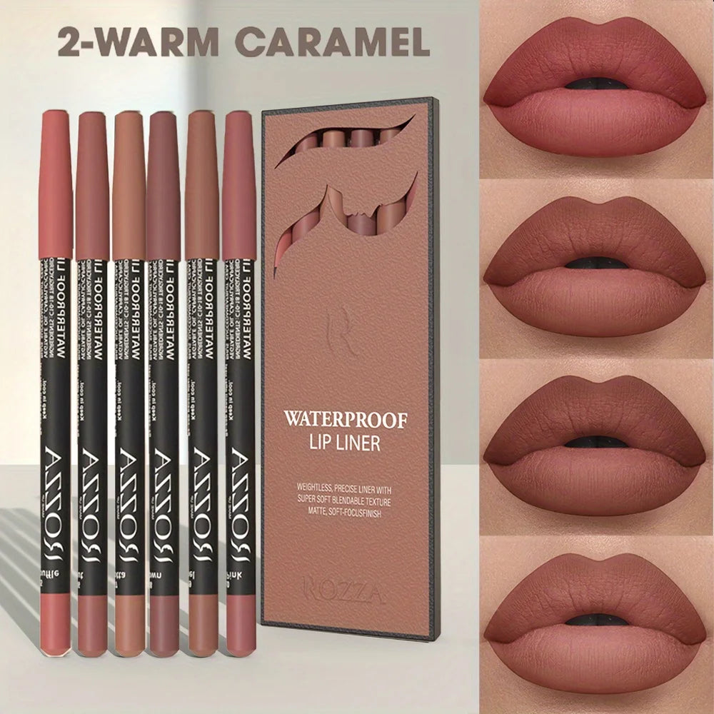 Le Set de 6 Crayons à Lèvres Mat — Nude & Brown Collection