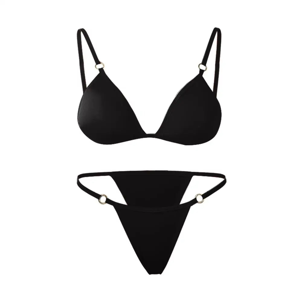 Bikini 2 Pièces Dos Nu à Boucle Métallique – Look Vacances Chic