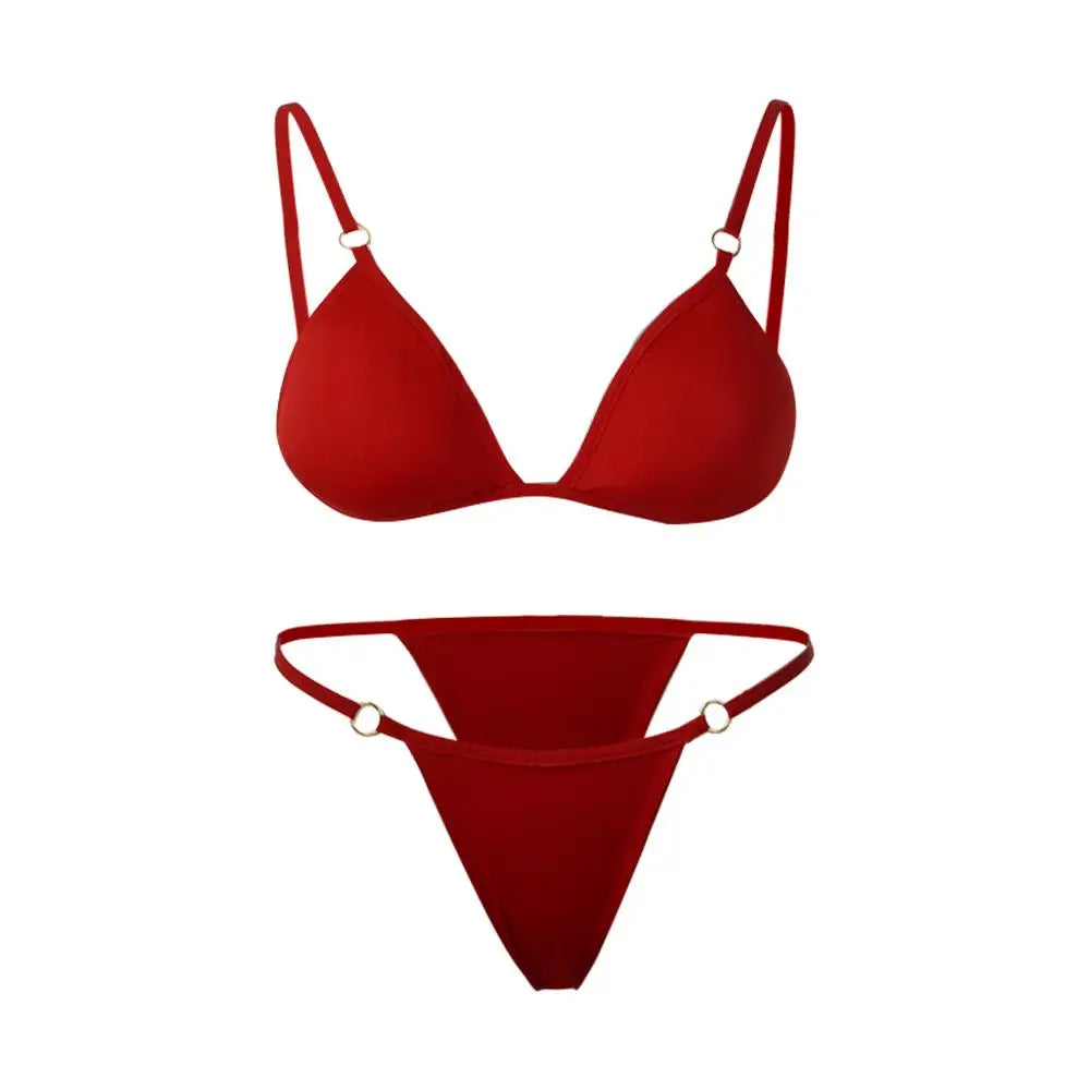 Bikini 2 Pièces Dos Nu à Boucle Métallique – Look Vacances Chic