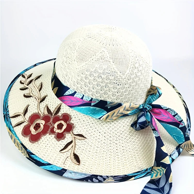 Chapeau de Soleil Léger et Fleuri – Protection Solaire Maximale & Style Rétro Chic
