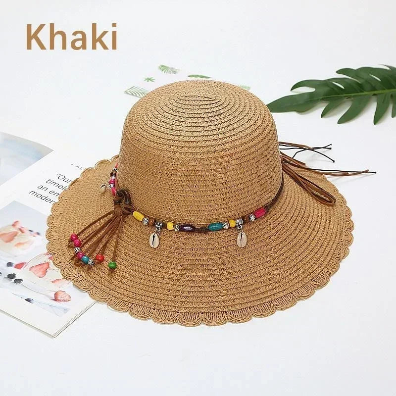 Chapeau de Soleil de Plage en Paille à Grands Bords