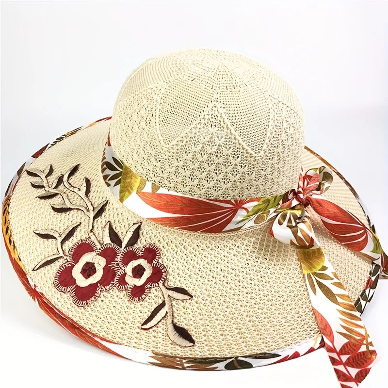 Chapeau de Soleil Léger et Fleuri – Protection Solaire Maximale & Style Rétro Chic