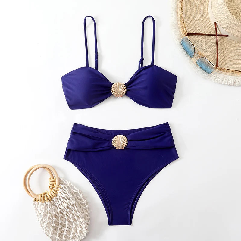 Maillot de Bain 2 Pièces Taille Haute – Bikini Bandeau Style Brésilien et Tendance 2026
